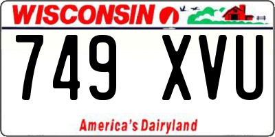 WI license plate 749XVU