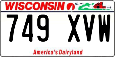 WI license plate 749XVW