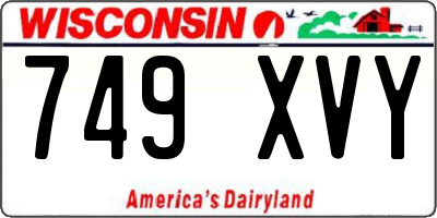 WI license plate 749XVY