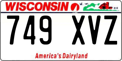 WI license plate 749XVZ