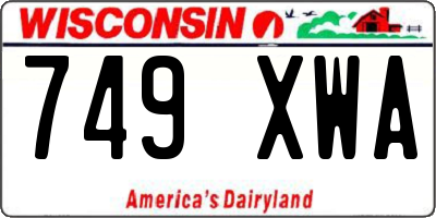 WI license plate 749XWA