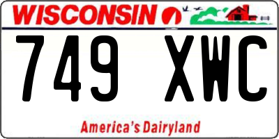 WI license plate 749XWC