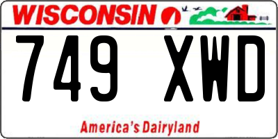 WI license plate 749XWD