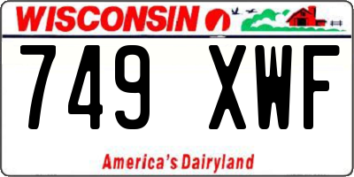 WI license plate 749XWF