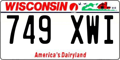 WI license plate 749XWI