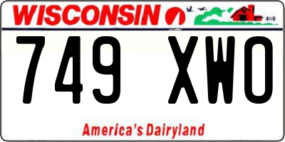 WI license plate 749XWO