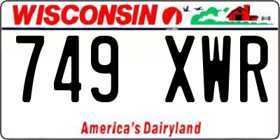 WI license plate 749XWR