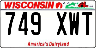 WI license plate 749XWT
