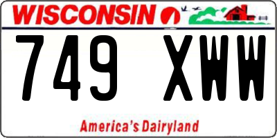 WI license plate 749XWW