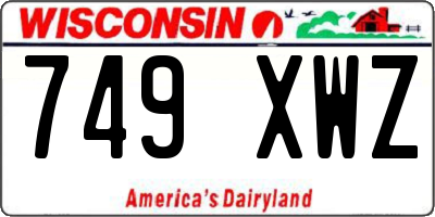 WI license plate 749XWZ