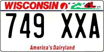 WI license plate 749XXA