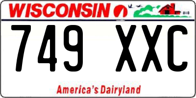 WI license plate 749XXC