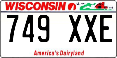 WI license plate 749XXE