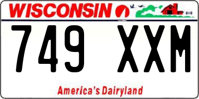 WI license plate 749XXM