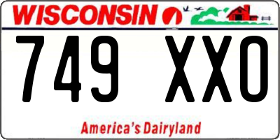 WI license plate 749XXO