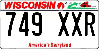 WI license plate 749XXR