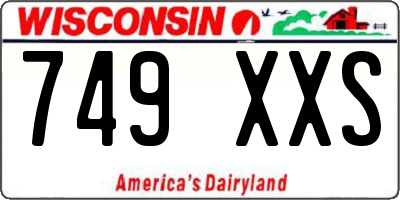 WI license plate 749XXS