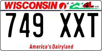 WI license plate 749XXT