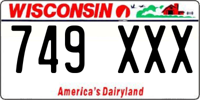 WI license plate 749XXX