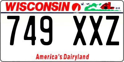 WI license plate 749XXZ