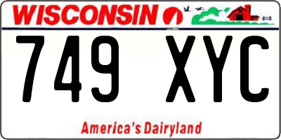 WI license plate 749XYC