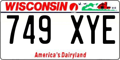 WI license plate 749XYE