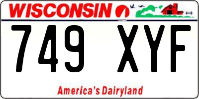 WI license plate 749XYF