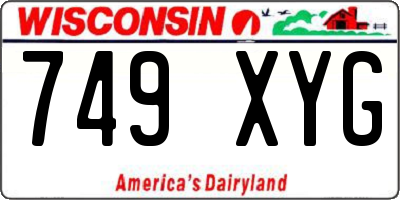 WI license plate 749XYG