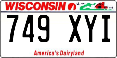 WI license plate 749XYI