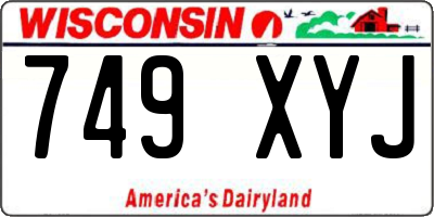 WI license plate 749XYJ