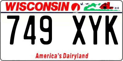 WI license plate 749XYK