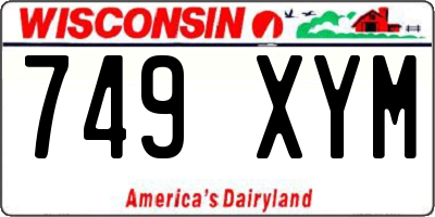 WI license plate 749XYM