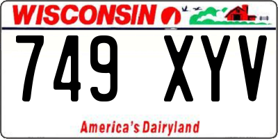 WI license plate 749XYV
