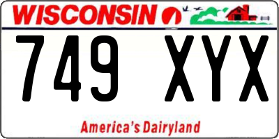 WI license plate 749XYX