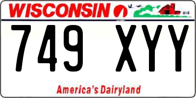 WI license plate 749XYY