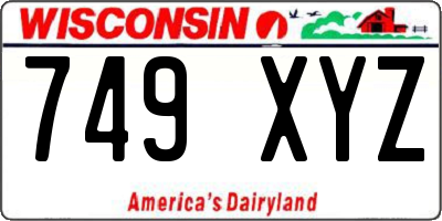 WI license plate 749XYZ