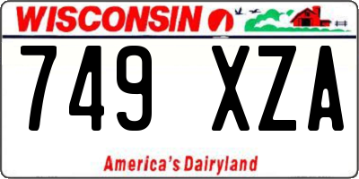 WI license plate 749XZA