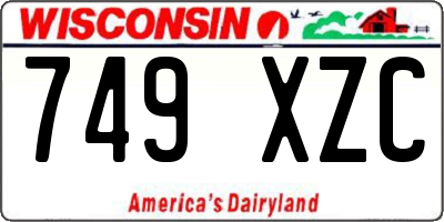 WI license plate 749XZC