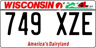 WI license plate 749XZE