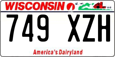 WI license plate 749XZH
