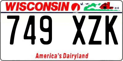 WI license plate 749XZK
