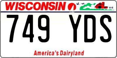 WI license plate 749YDS