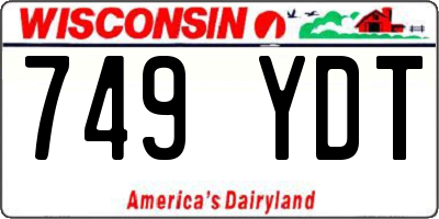 WI license plate 749YDT