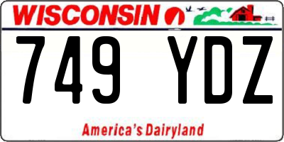 WI license plate 749YDZ