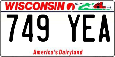WI license plate 749YEA
