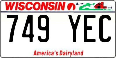 WI license plate 749YEC