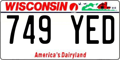 WI license plate 749YED
