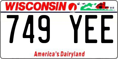 WI license plate 749YEE