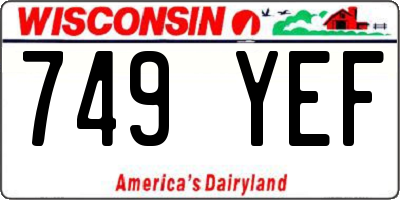WI license plate 749YEF