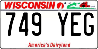 WI license plate 749YEG